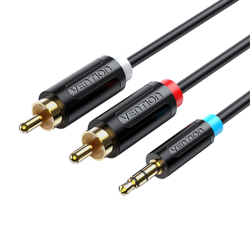 Cable Audio Adapter Cable 3.5mm Male to 2x Male RCA Vention BCLBJ 5m Black_0