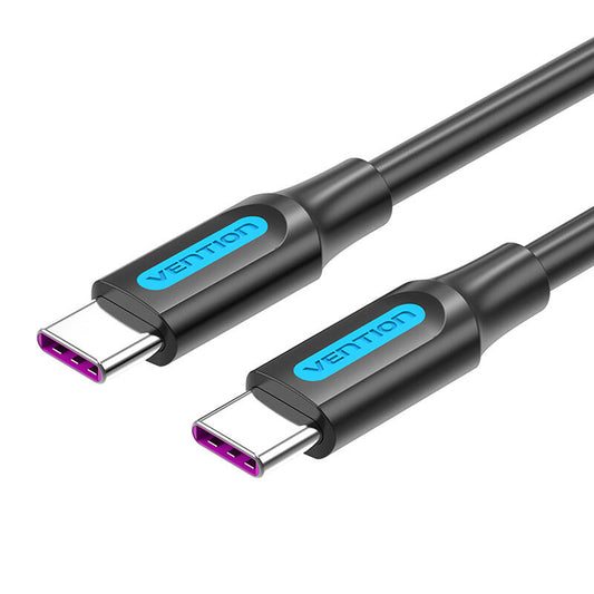 USB-C 2.0 Cable Vention COTBG 5A, PD 100W, 1.5m Black PVC_0