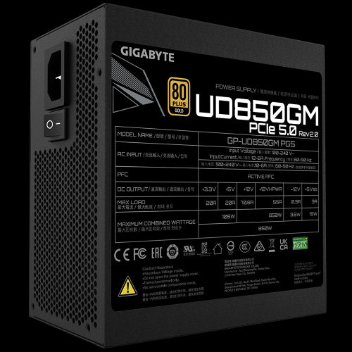 GIGABYTE UD850GM PG5 V2 unidad de fuente de alimentación 850 W 20+4 pin ATX Negro_4