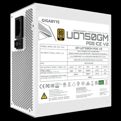 GIGABYTE UD750GM PG5 V2 ICE unidad de fuente de alimentación 750 W 20+4 pin ATX Blanco_5