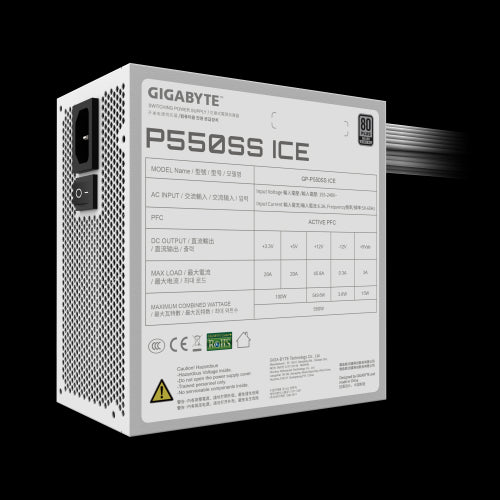 GIGABYTE P550SS ICE Fuente de AlimentaciÃ³n - PCIe 5.0, 80 PLUS Silver, Ventilador de 120 mm, Compatible con ATX 3.0, Enchufe EU_6