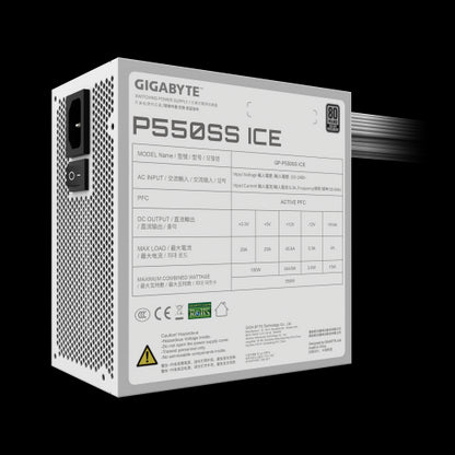 GIGABYTE P550SS ICE Fuente de AlimentaciÃ³n - PCIe 5.0, 80 PLUS Silver, Ventilador de 120 mm, Compatible con ATX 3.0, Enchufe EU_6