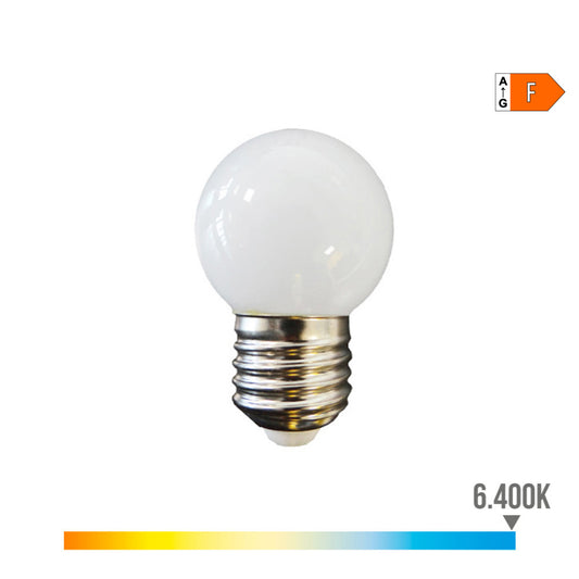LÃ¢mpada esfÃ©rica led e27 1,5w 130lm 6400k luz fria Ã¸45x69mm edm_0