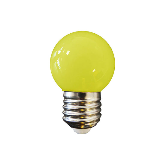 LÃ¢mpada esfÃ©rica led e27 1w 80lm luz amarela Ã¸45x69mm edm_0