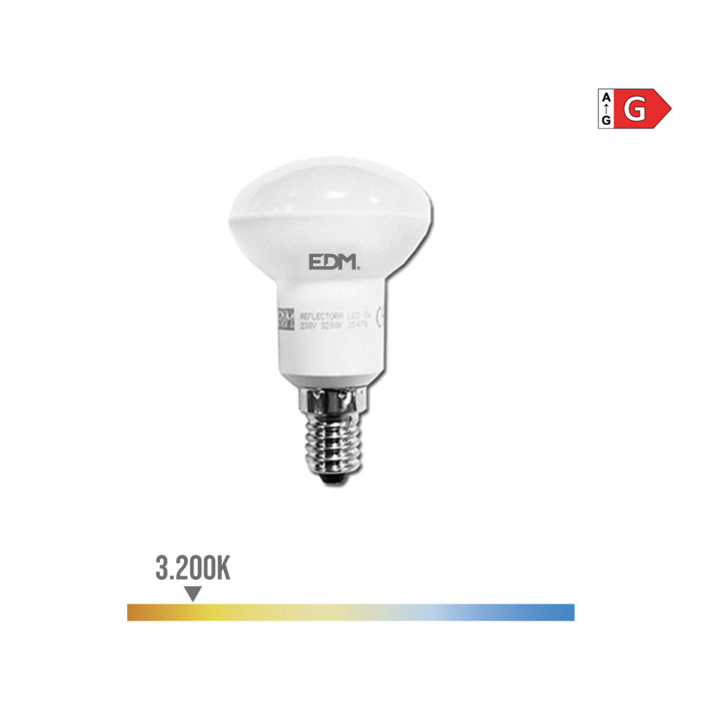 LÃ¢mpada refletora led r50 e14 5w 400lm 3200k luz quente Ã¸50x86mm_0