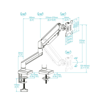 TooQ DB1334TNR-W soporte para monitor 86,4 cm (34") Escritorio Blanco_3