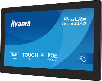 IIYAMA 15,6" PANEL-PC ANDROID 13+GMS, SOC QUAD-CORE RK3568 4GB, 32GB, 10-POINTS TOUCH, 1920X1080, IPS , SPEAKERS, MIC , POE, WIFI, BT5.2, MICRO-SD SLOT, HDMI-OUT, 3X USB, 385CD/M2, CABLE COVER, IISIGNAGE2 SUPPORTED (TW1623AS-B3P)_2