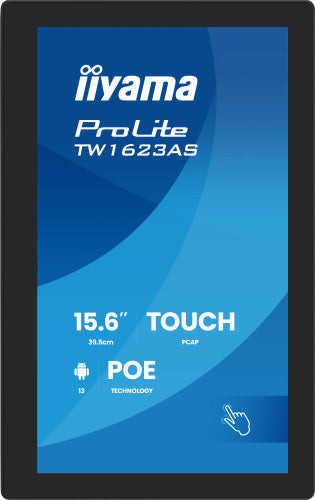 IIYAMA 15,6" PANEL-PC ANDROID 13+GMS, SOC QUAD-CORE RK3568 4GB, 32GB, 10-POINTS TOUCH, 1920X1080, IPS , SPEAKERS, MIC , POE, WIFI, BT5.2, MICRO-SD SLOT, HDMI-OUT, 3X USB, 385CD/M2, CABLE COVER, IISIGNAGE2 SUPPORTED (TW1623AS-B3P)_3