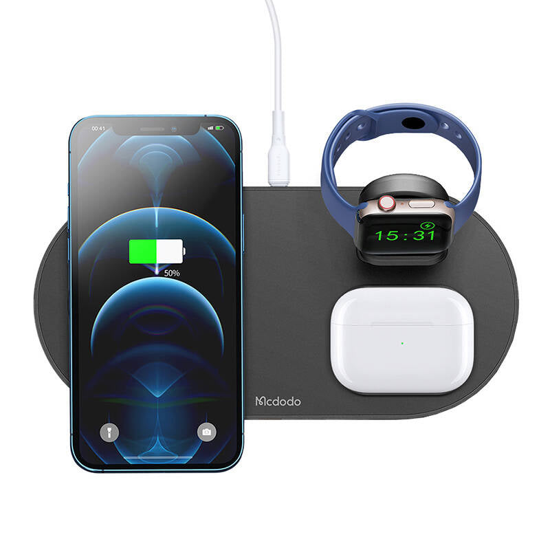 Wireless Charger Mcdodo CH-7061 3 in 1 15W (mobile/TWS/Apple watch) (black)_5