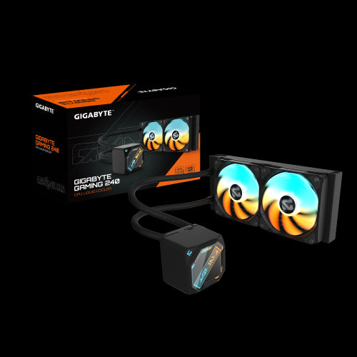 GIGABYTE GAMING 240 RefrigeraciÃ³n LÃ­quida para CPU - 2x120mm Ventiladores ARGB, mecanismo de enclavamiento deslizante, DAISY-CHAIN, Compatible con Intel LGA 1851 y AMD AM5_0