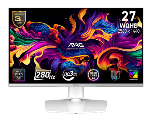 MSI MAG 272QPW QD-OLED X28 pantalla para PC 67,3 cm (26.5") 2560 x 1440 Pixeles Wide Quad HD Blanco_0