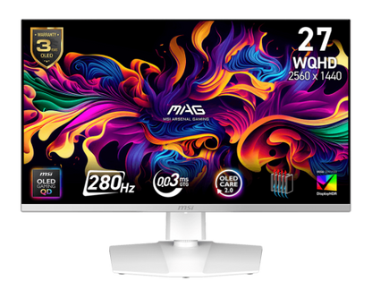 MSI MAG 272QPW QD-OLED X28 pantalla para PC 67,3 cm (26.5") 2560 x 1440 Pixeles Wide Quad HD Blanco_0