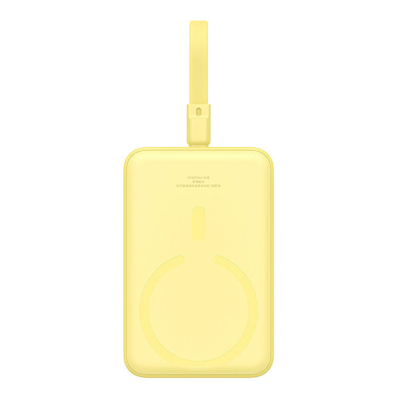 Baseus Magnetic Mini MagSafe 10000mAh 20W powerbank with built-in Lightning cable - yellow + Baseus Simple Series USB-C - USB-C 60W 0.3m cable_2