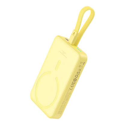 Baseus Magnetic Mini MagSafe 10000mAh 20W powerbank with built-in Lightning cable - yellow + Baseus Simple Series USB-C - USB-C 60W 0.3m cable_4
