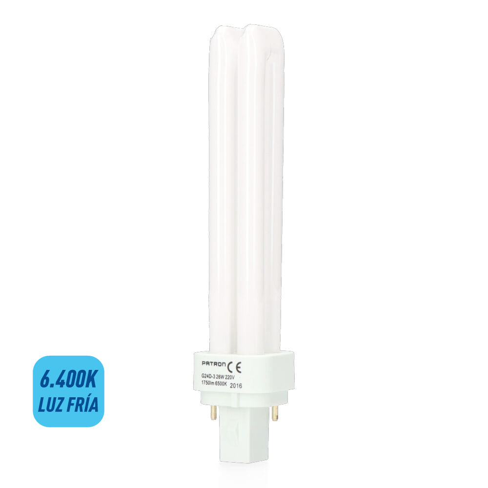 LÃ¢mpada de baixo consumo lynx 26w 2 pins g24d-3 6400k luz fria 16,9cm patron_0