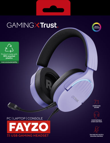 Trust GXT 490P FAYZO Auriculares AlÃ¡mbrico Diadema Juego USB tipo A Negro, PÃºrpura_13