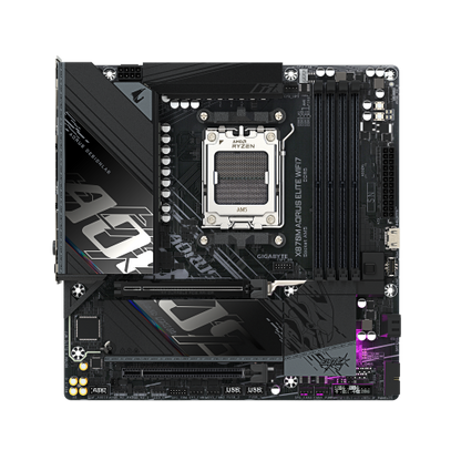 GIGABYTE X870M AORUS ELITE WIFI7 Placa Base â Compatible con procesadores AMD Ryzen 9000, VRM digital de 14+2+2 fases, hasta 8200 MHz DDR5 (OC), 1 x PCIe 5.0 + 1 x PCIe 4.0, Wi-Fi 7, LAN 2.5 GbE, USB 4_1