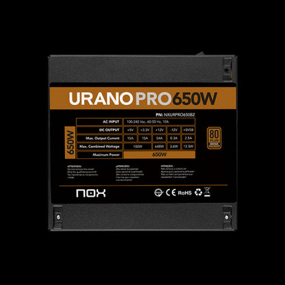 Fuente de Alimentación Nox Hummer Urano Pro/ 650W/ Ventilador 12cm/ 80 Plus Bronze_8