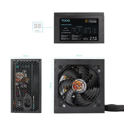 Fuente de Alimentación TooQ TQHELIOS-750SP/ 750W/ Ventilador 12cm/ 80 Plus Bronze_4