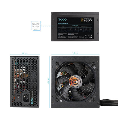Fuente de Alimentación TooQ TQHELIOS-650SP/ 650W/ Ventilador 12cm/ 80 Plus Bronze_4