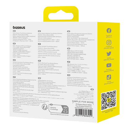 Wireless headphones Baseus Bowie WM02 TWS, Bluetooth 5.0 (white) OS_8