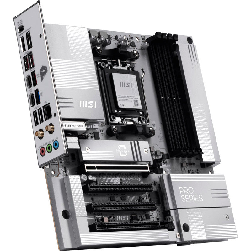 PLACA MSI PRO B850M-A WIFI PZ,AMD,AM5,B850,4DDR5,256GB,1HDMI+1DP,4SATA3+2M.2,5G LAN,6USB3.2,MATX_1