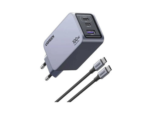 Carregador UGREEN Nexode Pro 100W GaN com Cabo USB-C / Preto / 25874_0