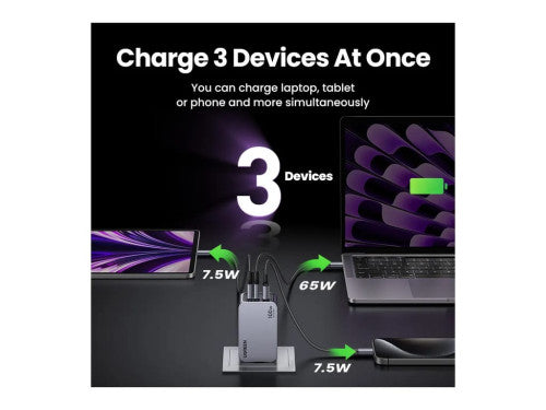 Carregador UGREEN Nexode Pro 100W GaN com Cabo USB-C / Preto / 25874_4