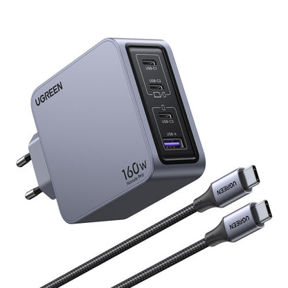 Carregador UGREEN Nexode Pro 160W GaN com Cabo USB-C / Preto / 25877_3