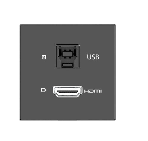 KRAMER ROOM CONNECTIVITY PASSIVE BLACK MODULE WITH 1 HDMI PORT + 1 USBB PORT INPUT.- MD-H+B/AF(B) (80-000358)_0