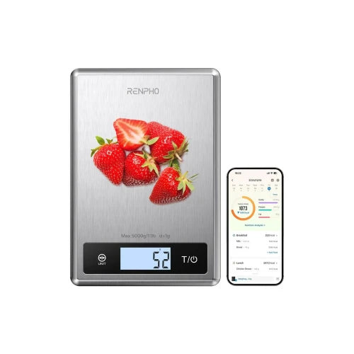RENPHO CALIBRA 1 - SMART NUTRITION SCALE - BLE - GREY STAINLESS STEEL (UP TO 11LB/5KG)_0