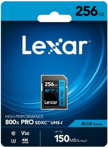 LEXAR 256GB PROFESSIONAL 800X PRO SDXC UHS-I CARDS,  UP TO 150MB/S READ 45MB/S WRITE C10 V30 U3_1
