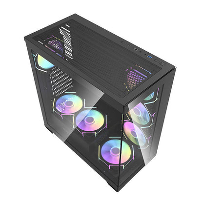 Darkflash DS900 computer case (black) + 7 ARGB fans_7