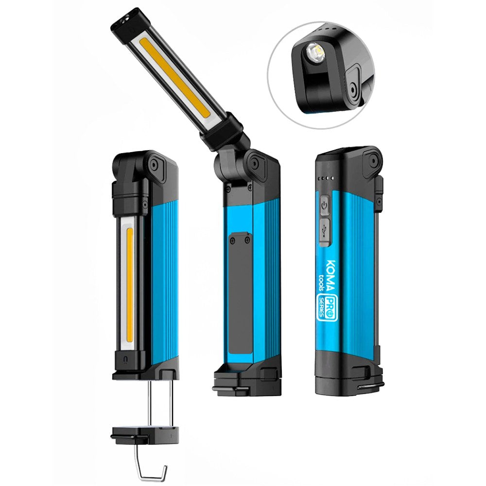 Lanterna led profissional de trabalho lp-5 recarregÃ¡vel, 5 w, 400 lm 2600 mah, 40 x 30 x 158 mm_0