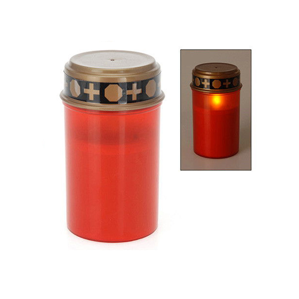 Vela litÃºrgica (cemitÃ©rio) com luz led. 2xlr14 (pilhas nÃ£o incluÃ­das) luz branco quente_0