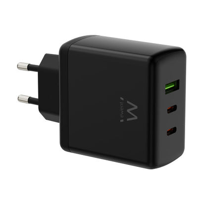 (ABM) EWENT CARGADOR GAN FAST DE 65W, 3 PUERTOS (2 USB-C PD Y 1USB-A QC) DISEÃO COMPACTO_0