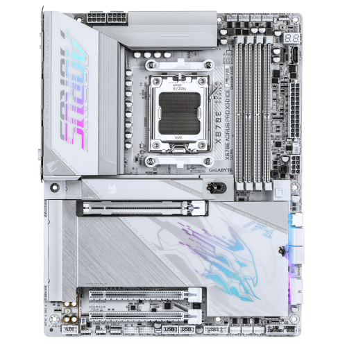 Mainboard GIGABYTE X870E AORUS PRO X3D ICE / Branco_1