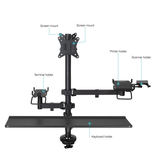 Soporte de Mesa para TPV 2 Monitores TooQ TQPM0003/ Giratorio/ Inclinable/ Rotatorio/ hasta 9kg_1
