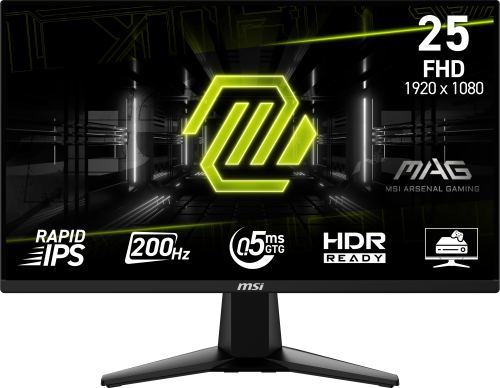 MSI MONITOR MAG 255F E20. 24.5". RAPID IPS FLAT. 1920x1080 . 240HZ. NEGRO_1