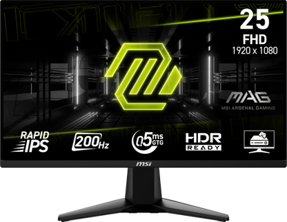 MSI MONITOR MAG 255F E20. 24.5". RAPID IPS FLAT. 1920x1080 . 240HZ. NEGRO_1