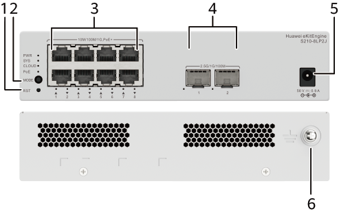 HUAWEI S210-8LP2J (8*10/100/1000BASE-T PORTS (32W POE+), 2*2.5GE SFP PORTS, WITH 1*AC POWER ADAPTER, FANLESS)"_0