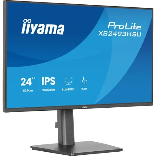iiyama ProLite XB2493HSU-B1 - Monitor a LED - 24" (23.8" visualizzabile) - 1920 x 1080 Full HD (1080p) @ 120 Hz - IPS - 350 cd/m? - 1500:1 - 1 ms - HDMI, DisplayPort - altoparlanti - nero opaco_1