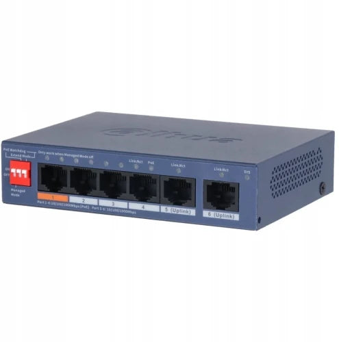 (DH-CS4006-4GT-60-V2) DAHUA SWITCH 6 PUERTOS CLOUD MANAGED GIGABIT, 4 PUERTOS POE, 60W, HI-POE, L2_0