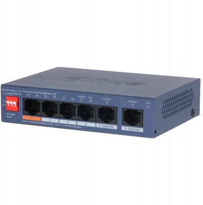 (DH-CS4006-4GT-60-V2) DAHUA SWITCH 6 PUERTOS CLOUD MANAGED GIGABIT, 4 PUERTOS POE, 60W, HI-POE, L2_0