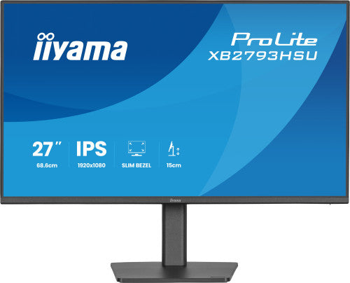 Iiyama XB2793HSU-B1 - Monitor a LED - 27" - 1920 x 1080 Full HD (1080p) @ 120 Hz - IPS - 350 cd/m? - 1500:1 - 1 ms - HDMI, DisplayPort - altoparlanti - nero, opaco_1