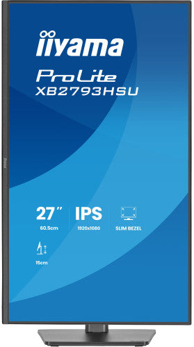 Iiyama XB2793HSU-B1 - Monitor a LED - 27" - 1920 x 1080 Full HD (1080p) @ 120 Hz - IPS - 350 cd/m? - 1500:1 - 1 ms - HDMI, DisplayPort - altoparlanti - nero, opaco_2