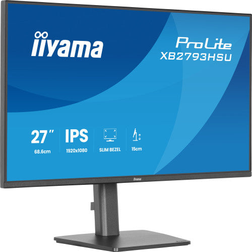 Iiyama XB2793HSU-B1 - Monitor a LED - 27" - 1920 x 1080 Full HD (1080p) @ 120 Hz - IPS - 350 cd/m? - 1500:1 - 1 ms - HDMI, DisplayPort - altoparlanti - nero, opaco_3