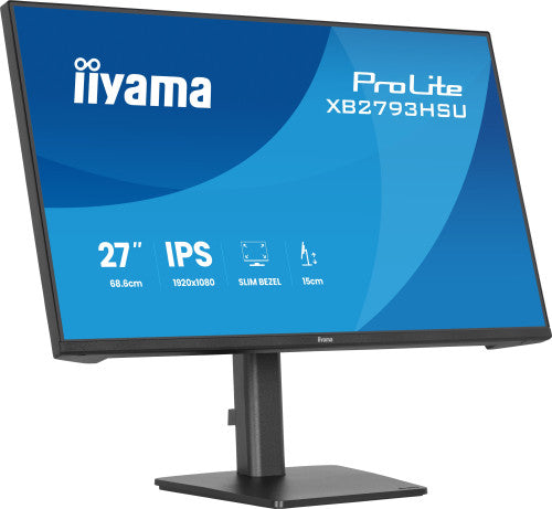 Iiyama XB2793HSU-B1 - Monitor a LED - 27" - 1920 x 1080 Full HD (1080p) @ 120 Hz - IPS - 350 cd/m? - 1500:1 - 1 ms - HDMI, DisplayPort - altoparlanti - nero, opaco_4
