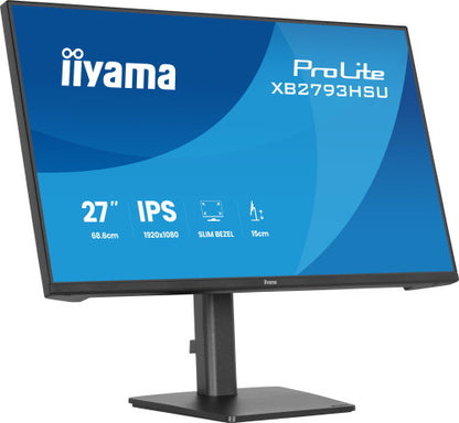 Iiyama XB2793HSU-B1 - Monitor a LED - 27" - 1920 x 1080 Full HD (1080p) @ 120 Hz - IPS - 350 cd/m? - 1500:1 - 1 ms - HDMI, DisplayPort - altoparlanti - nero, opaco_4