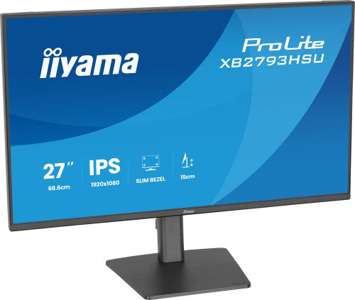 Iiyama XB2793HSU-B1 - Monitor a LED - 27" - 1920 x 1080 Full HD (1080p) @ 120 Hz - IPS - 350 cd/m? - 1500:1 - 1 ms - HDMI, DisplayPort - altoparlanti - nero, opaco_5